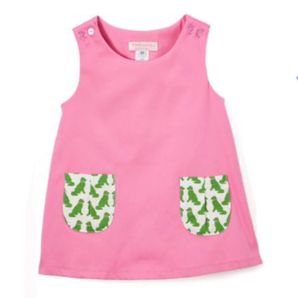 NEW Emily Lacey Pink Preppy Labrador Dog Dress